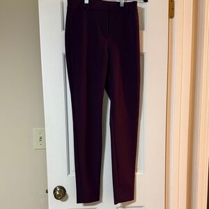 Express skinny high-rise burgondy /plum dress pants
